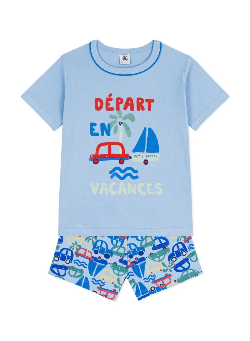 بيتي باتو Children's short car print cotton pyjamas